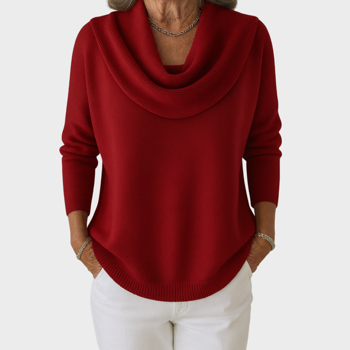 Matea – Pleteni Pulover s Opustenim Ovratnikom