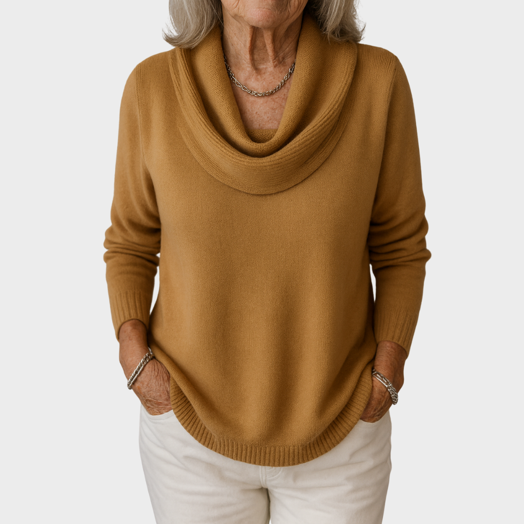 Matea – Pleteni Pulover s Opustenim Ovratnikom