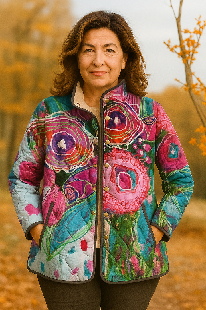 Elegantna ženska jakna s cvjetnim uzorkom