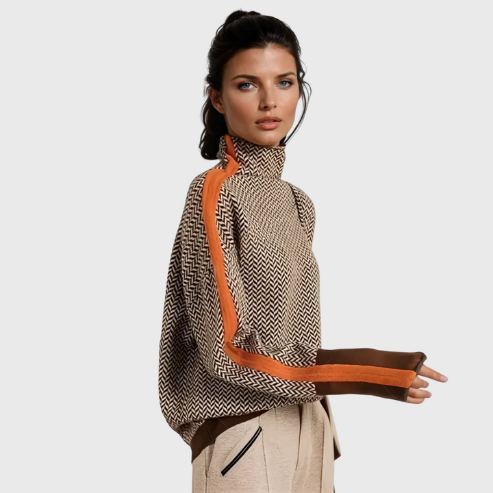 Zlatka – Herringbone Luxe Turtleneck