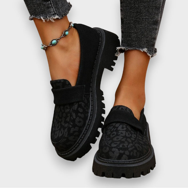 Dorotea | Čizme s platformom od laka s leopard uzorkom